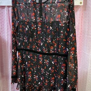 Lulu's Black Floral Dress